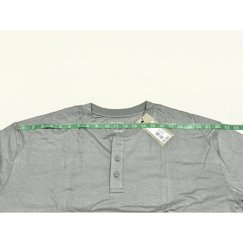 NEW Goodfellow & Co Men's T-Shirt Long Sleeve Gray Button Front XXL Tall NWT - Picture 5 of 9